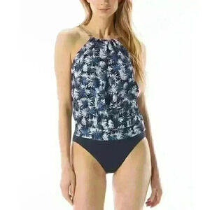 NEW! MICHAEL Michael Kors Women's L Blouson High-Neck Tankini Top NWT $138